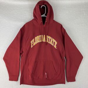 Y2K Sweatshirt Mens L Red Florida State Seminoles FSU Hoodie Heavy Steve & Barry